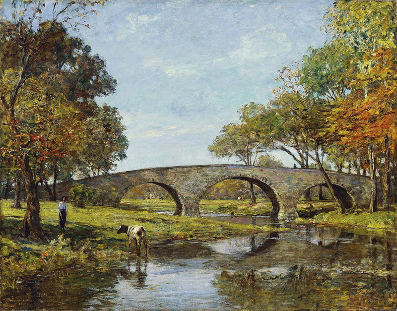 De oude brug - Theodore Robinson
