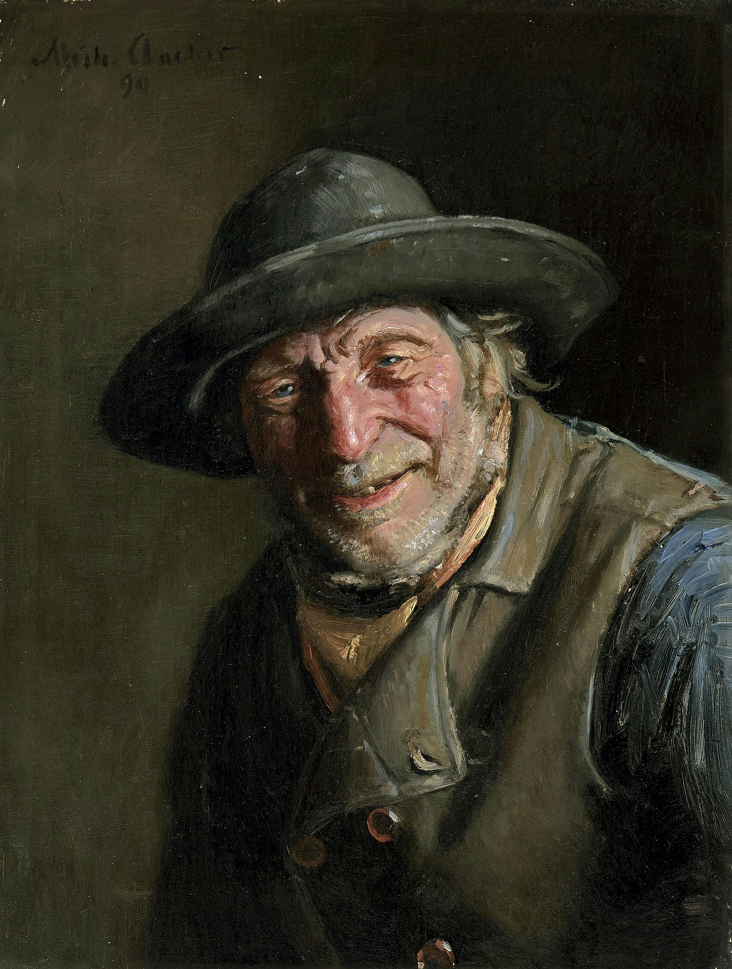 Le vieux Søren. - Michael Peter Ancher image 1 tableau peint à l’huile sur toile