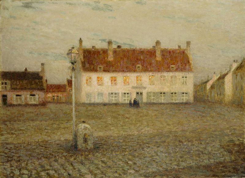 Het dorp, schemering - Henri Le Sidaner