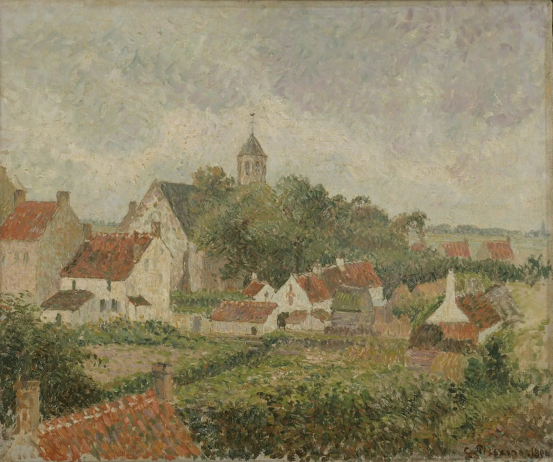 Het dorp Knocke - Camille Pissarro
