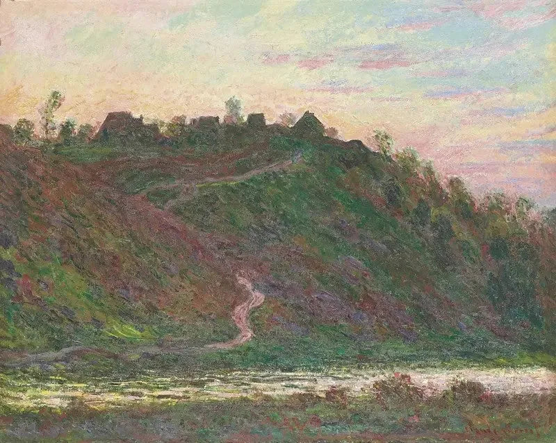 Het dorp La Roche-Blond bij zonsondergang - Claude Monet