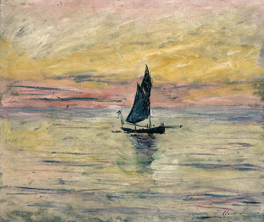 De zeilboot, avondlicht - Claude Monet