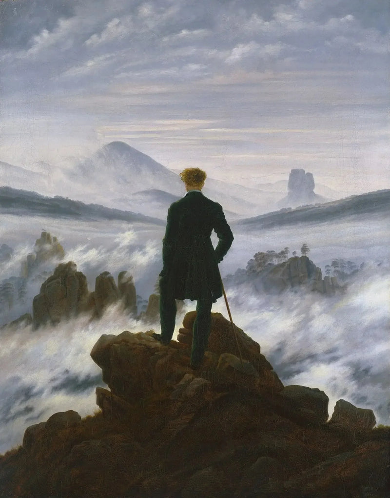 De reiziger die naar een zee van wolken kijkt - Caspar David Friedrich