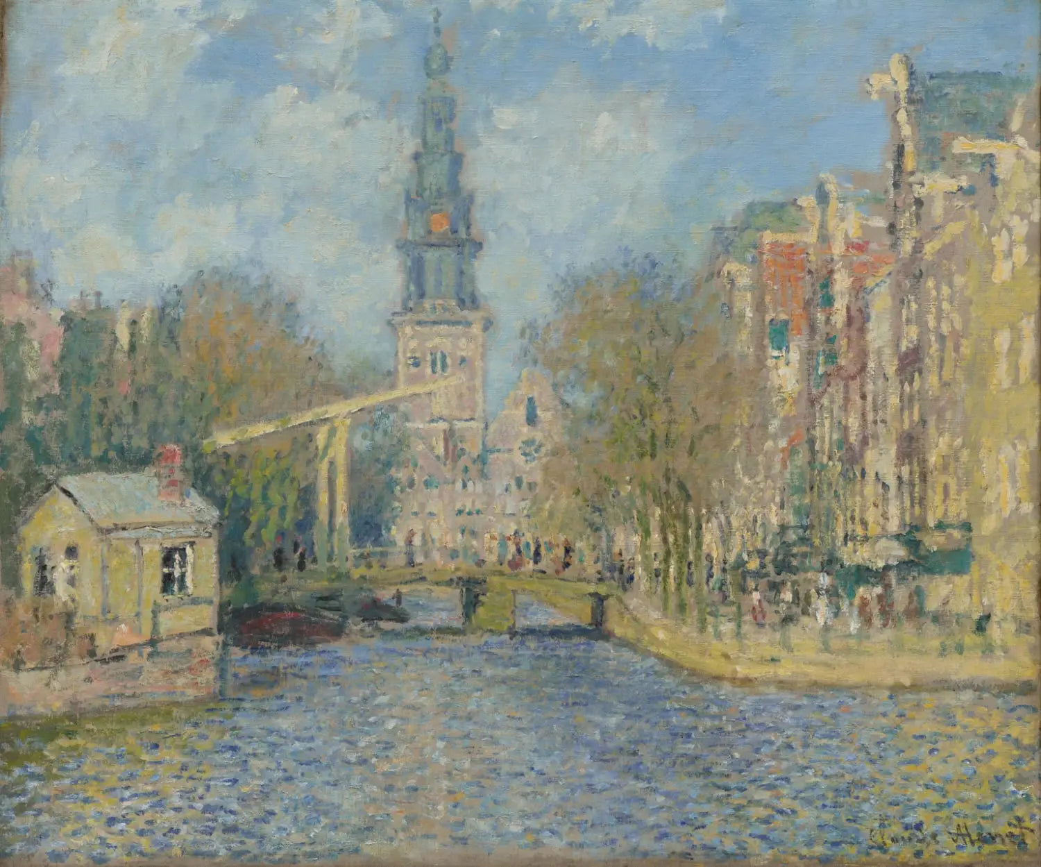Reproduction du tableau « Le Zuiderkerk, Amsterdam - Claude Monet » par Alpha Reproduction en peinture à l’huile