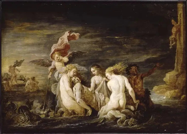 Léandre verdronken gevonden door de Nereïden - David Teniers de Jonge

Source:
Léandre noyé retrouvé par les Néréides - David Teniers le Jeune