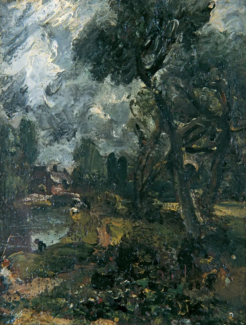 De sluis van Flatford vanaf de brug - John Constable