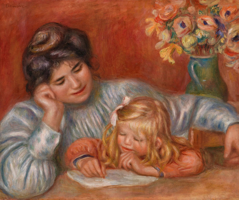 Schrijfles (De Schrijfles) - Pierre-Auguste Renoir