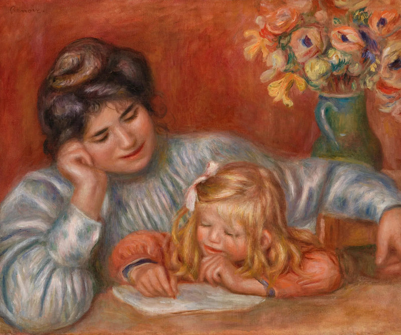 Schrijfles (De Schrijfles) - Pierre-Auguste Renoir