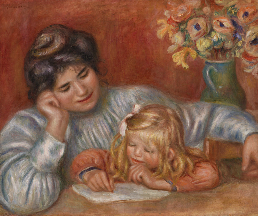 Schrijfles (De Schrijfles) - Pierre-Auguste Renoir