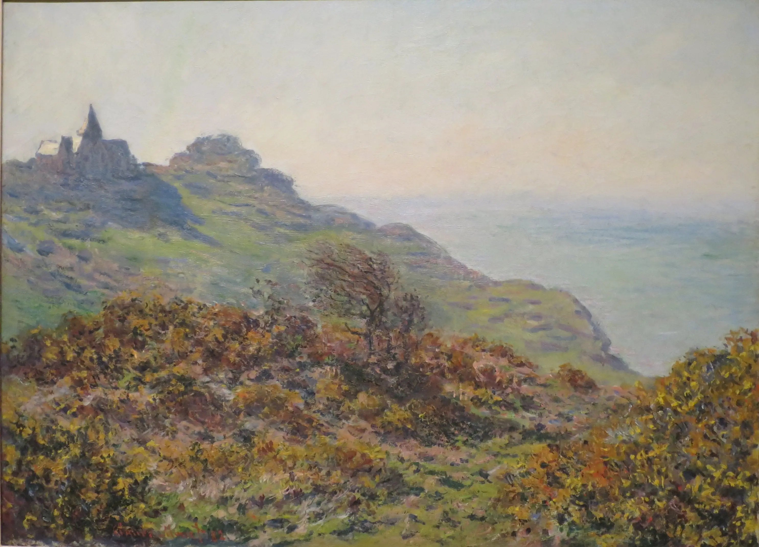 Reproduction du tableau « L'Église de Varengeville et la gorge de Moutiers - Claude Monet » par Alpha Reproduction en peinture à l’huile