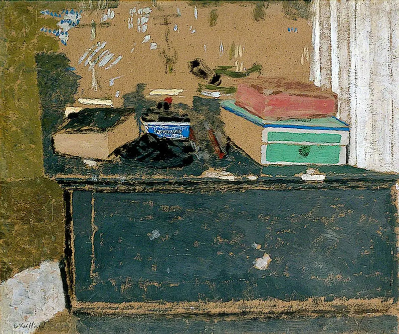 Het blauwe inktpotje op de open haard - Édouard Vuillard