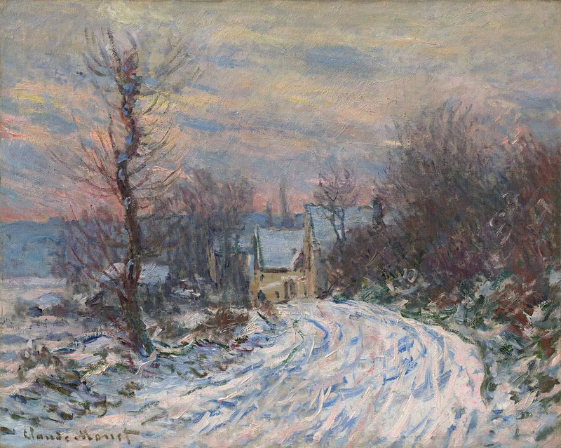 De ingang van Giverny in de winter - Claude Monet