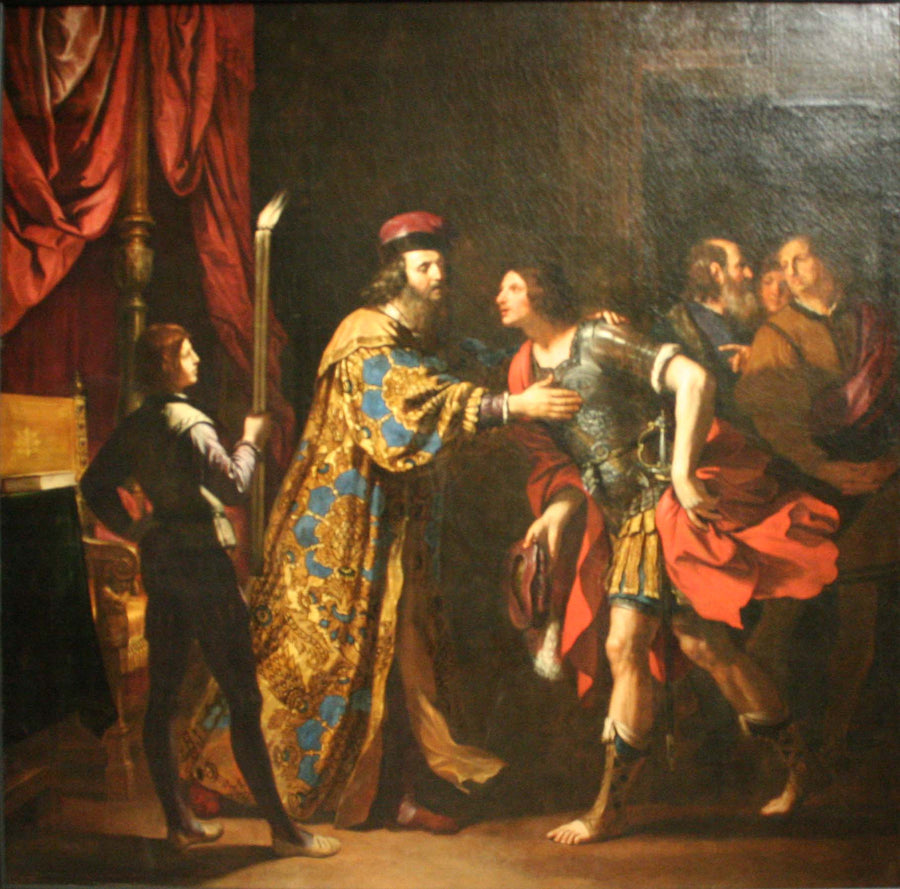 De Afscheidingen van Caton van Utica aan zijn zoon - Guercino