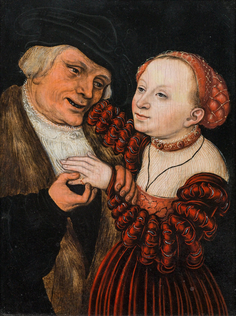 De slecht bij elkaar passende geliefden - Lucas Cranach de Oudere