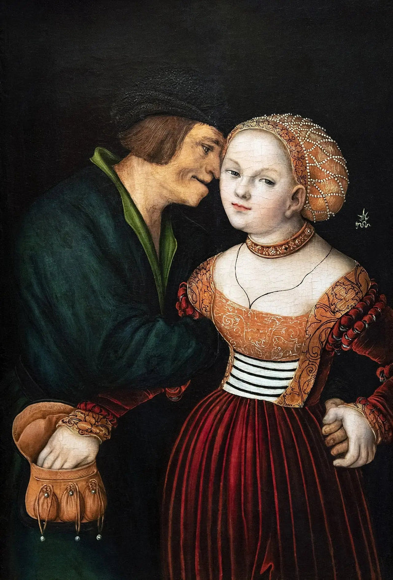 De slecht bijpassende geliefden - Lucas Cranach de Oudere