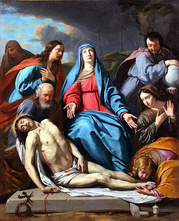 De Afschminkmiddelen van de begrafenis van Christus - Philippe de Champaigne
