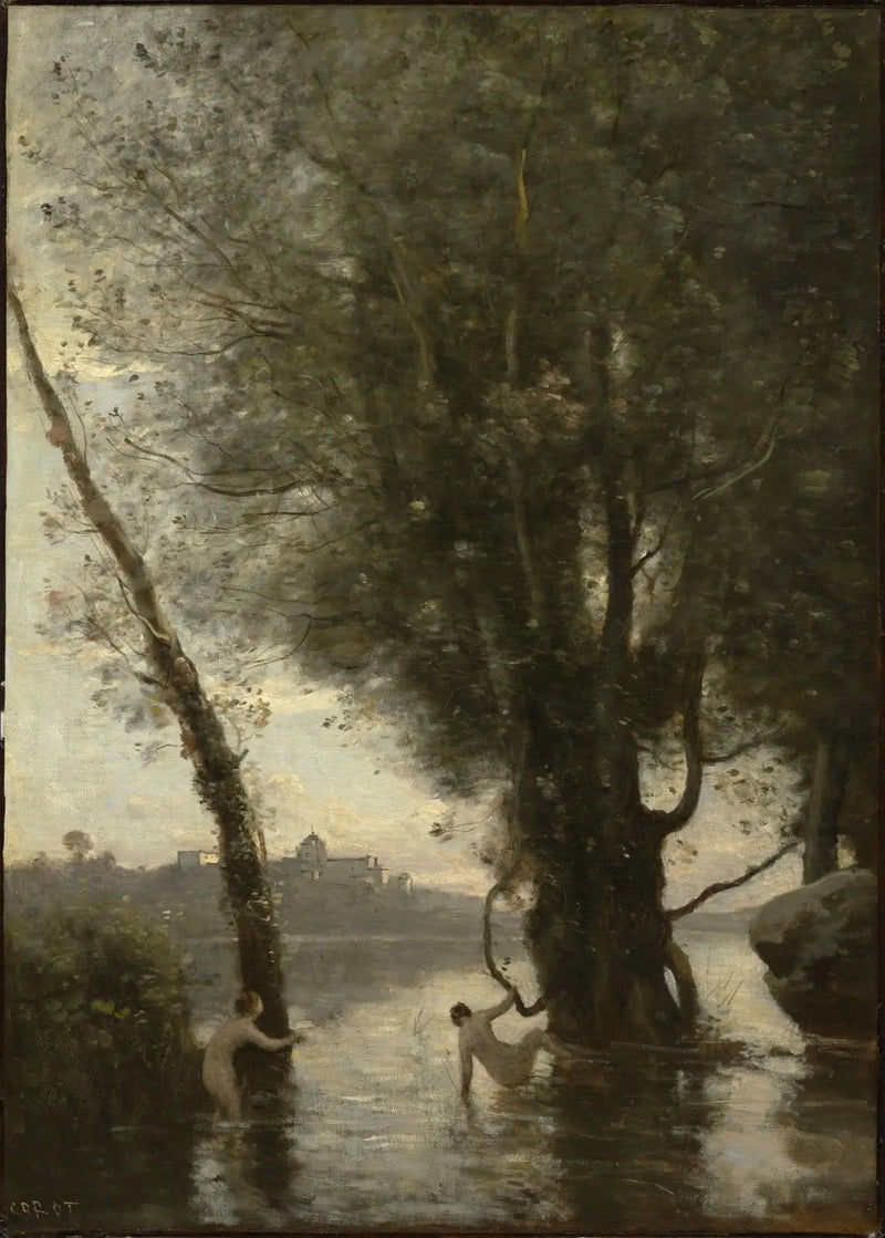 De baders op de Borromeïsche Eilanden - Jean-Baptiste Camille Corot