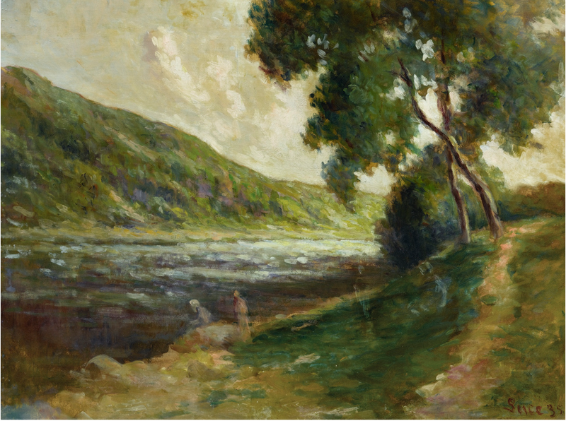 De oevers van de Seine in de omgeving van Rolleboise - Maximilien Luce
