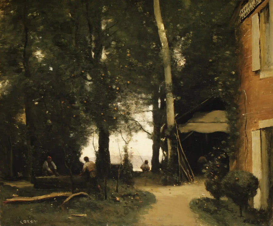 De oevers van de Seine in Conflans - Jean-Baptiste Camille Corot