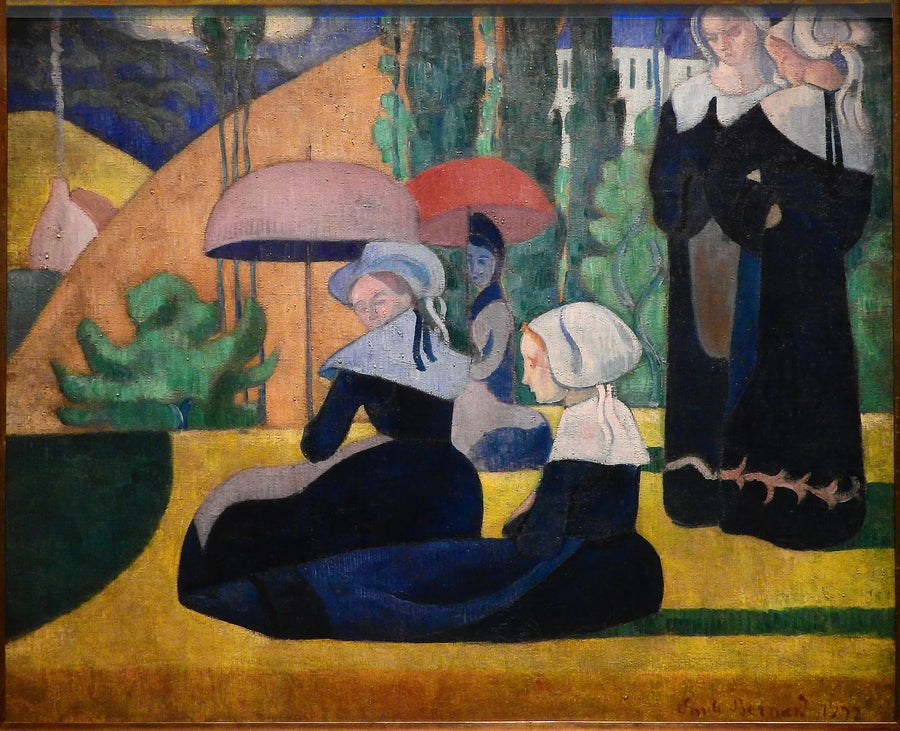 De Bretoense vrouwen met parasols - Émile Bernard