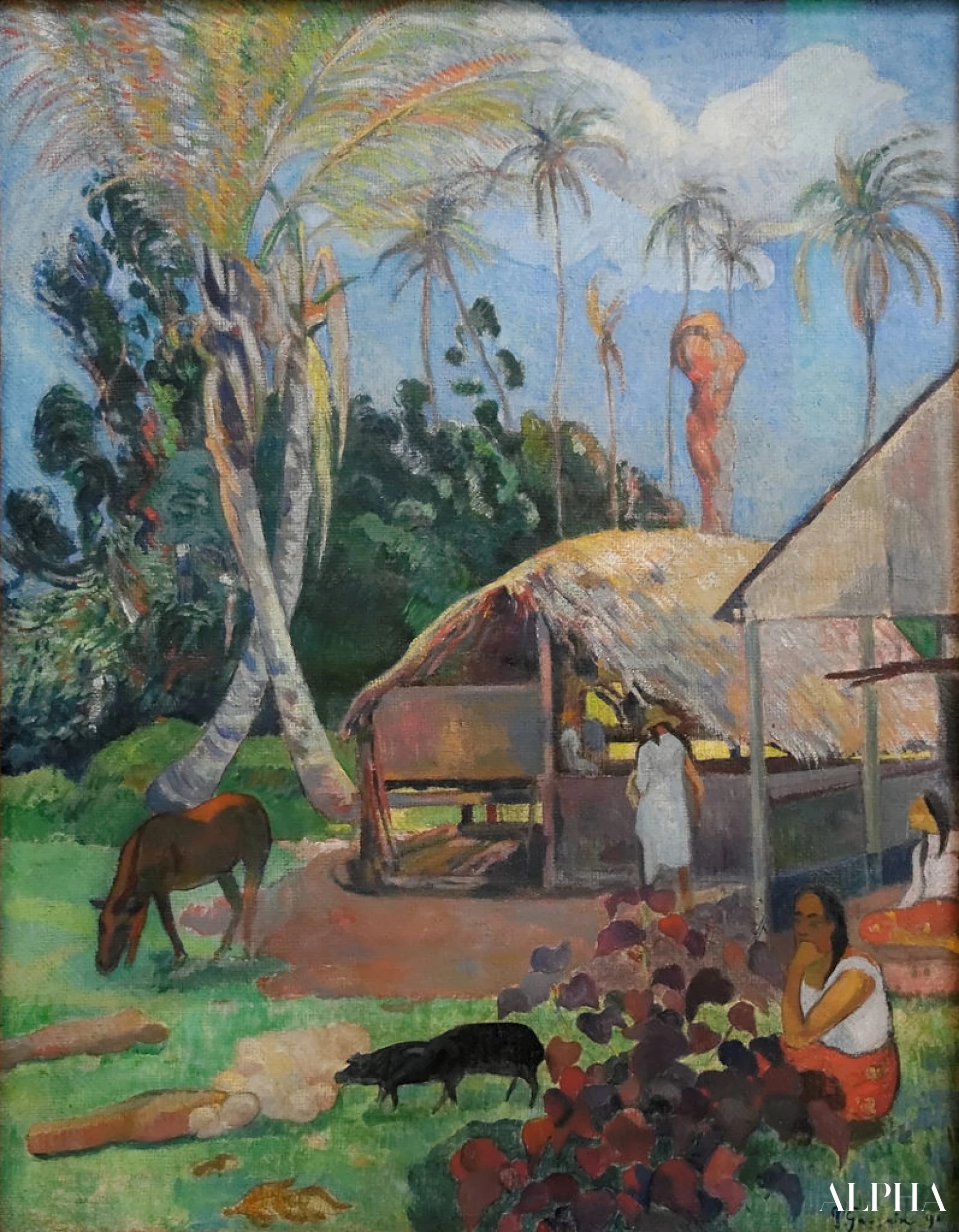 De zwarte varkens - Paul Gauguin - Reproducties van schilderijen en hoogwaardige schilderijen