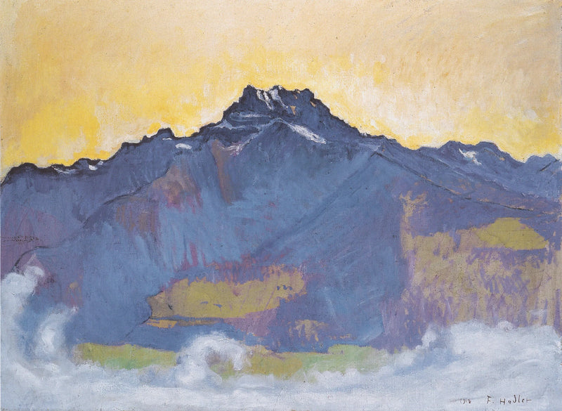 De tanden van de Middag gezien vanuit Chesières - Ferdinand Hodler