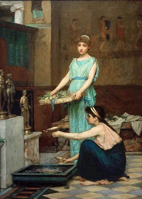 De goden van het huis - John William Waterhouse