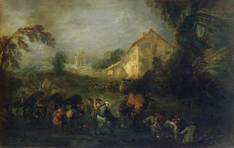 De moeilijkheden van de oorlog - Antoine Watteau