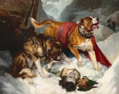 De Doggen van de Alpen wekken een gewonde reiziger weer tot leven - Edwin Henry Landseer

Source:
Les Dogues des Alpes réaniment un voyageur en détresse - Edwin Henry Landseer