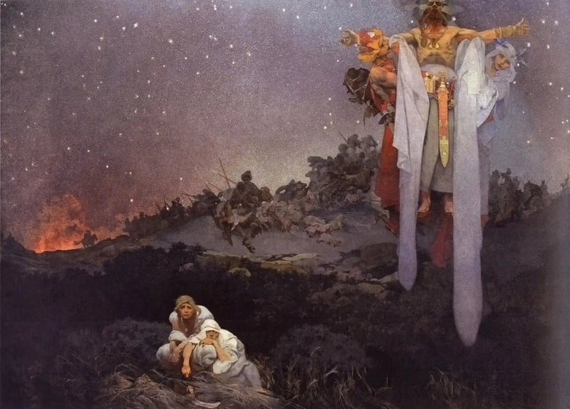De Slaven in hun prehistorische omgeving - Alphonse Mucha