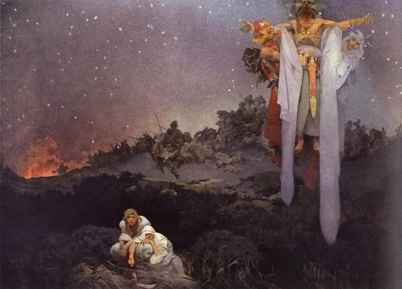 De Slaven in hun prehistorische omgeving - Alphonse Mucha