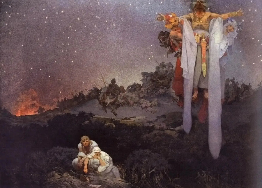 De Slaven in hun prehistorische omgeving - Alphonse Mucha