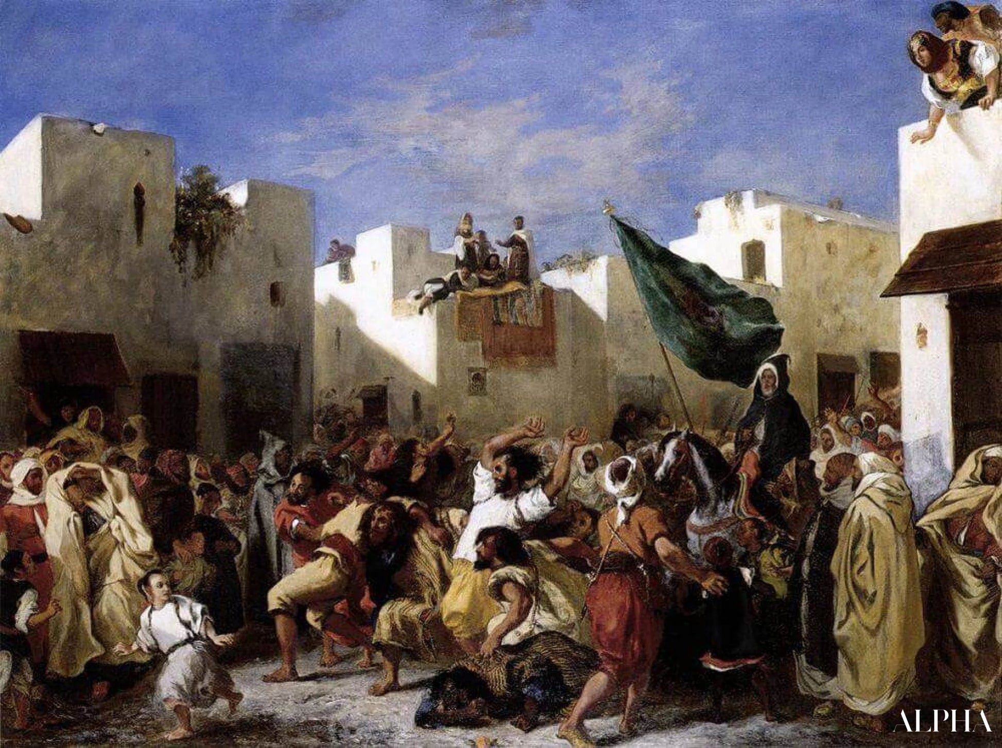 De fanatici van Tanger - Eugène Delacroix - Reproducties van schilderijen en hoogwaardige schilderkunst