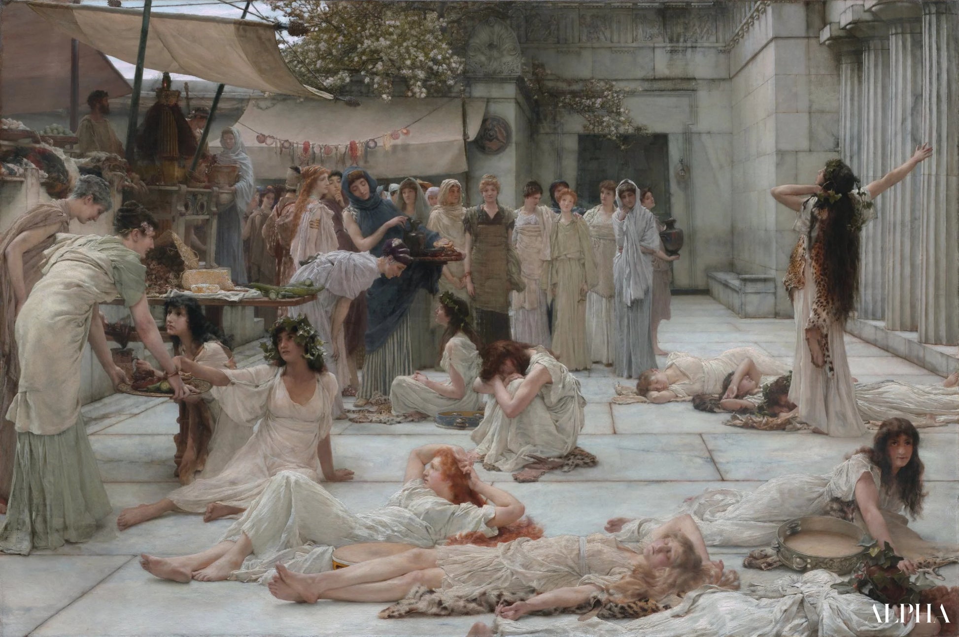 De vrouwen van Amphissa - Lawrence Alma-Tadema - Reproducties van schilderijen en hoogwaardige schilderijen