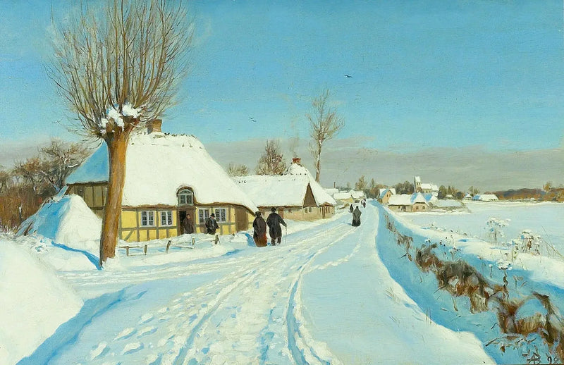 De gelovigen gaan op kerstochtend naar de kerk. - H. A. Brendekilde

Source:
Les fidèles se dirigent vers l'église le matin de Noël. - H. A. Brendekilde