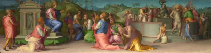 De broers van Joseph vragen om hulp - Pontormo