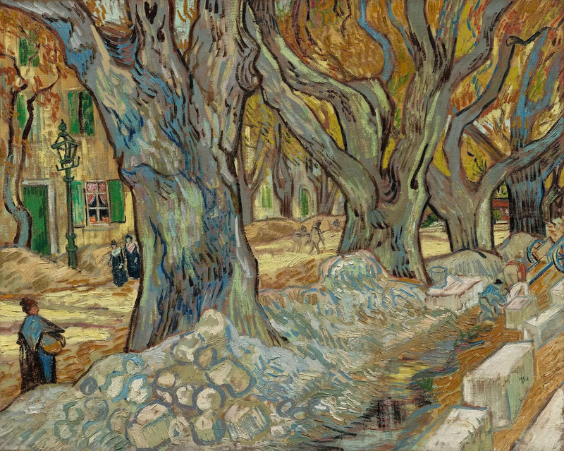 De grote plataanbomen (Wegwerkers in Saint-Rémy) - Vincent van Gogh