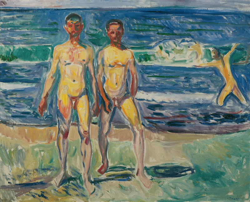 De mannen die zich baden - Edvard Munch