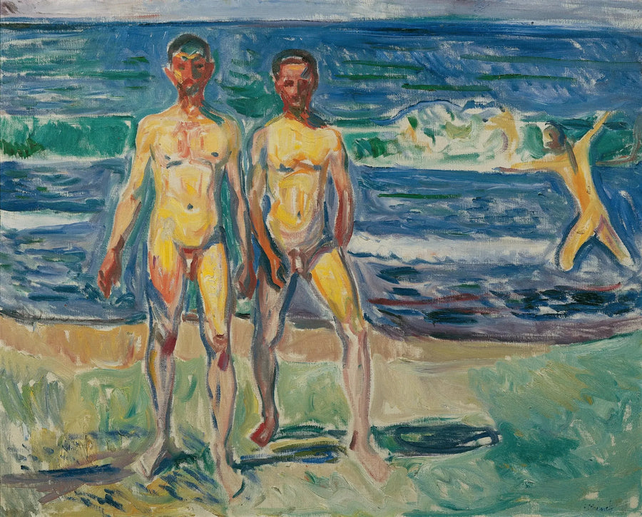 De mannen die zich baden - Edvard Munch