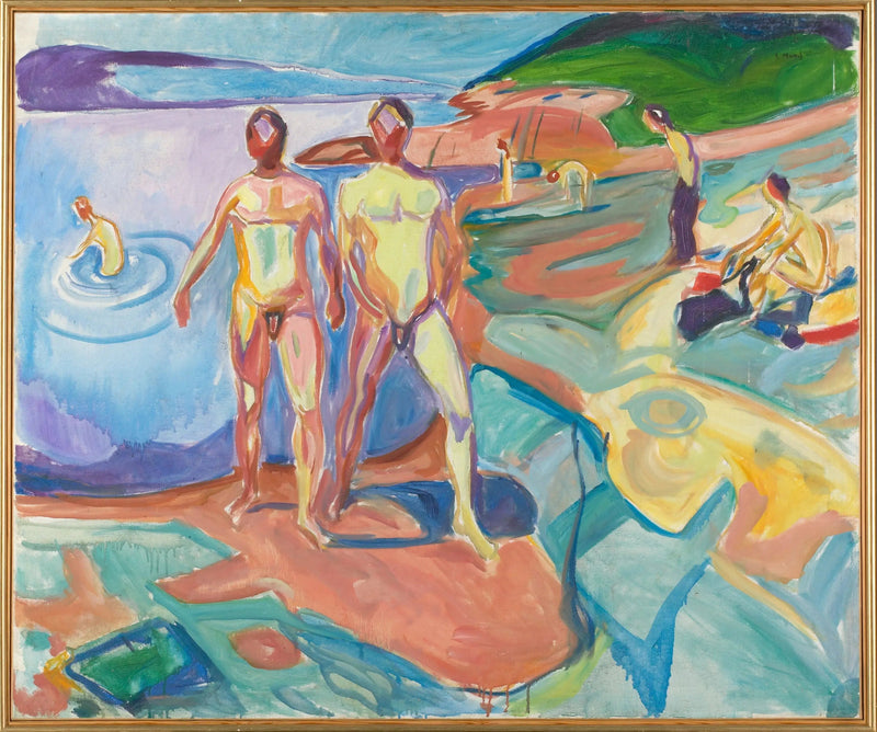 De mannen die zich baden - Edvard Munch