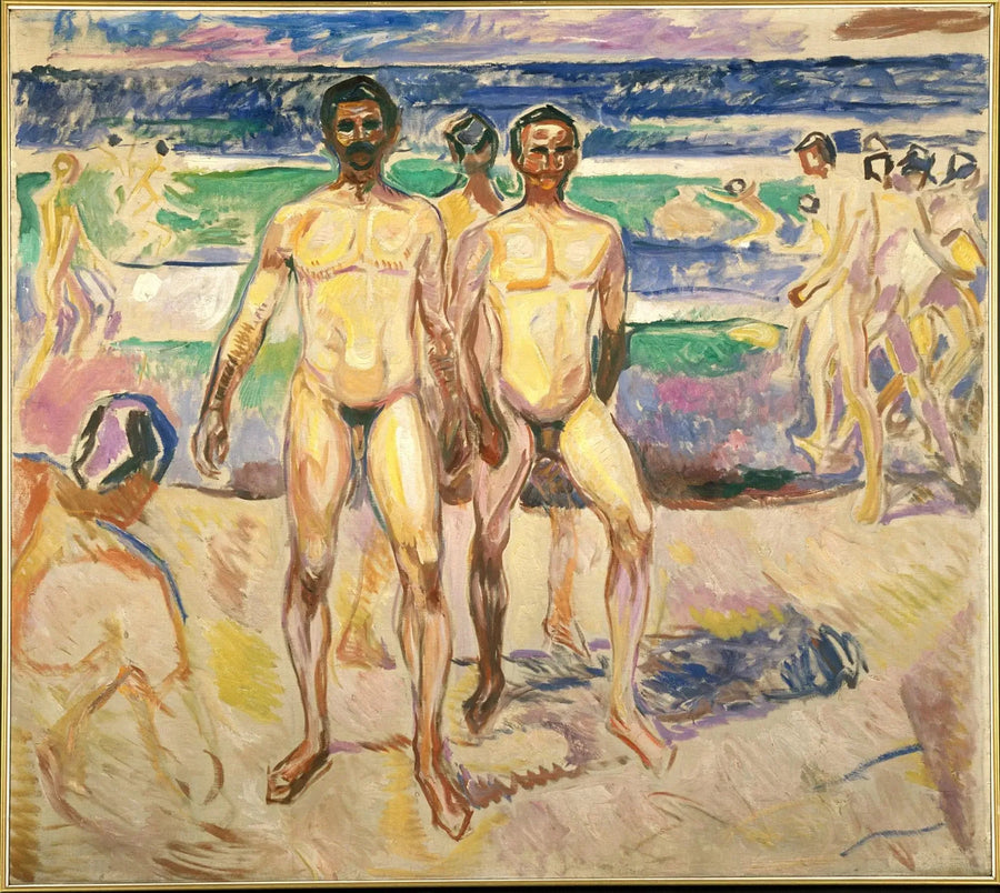 De mannen die zich baden - Edvard Munch