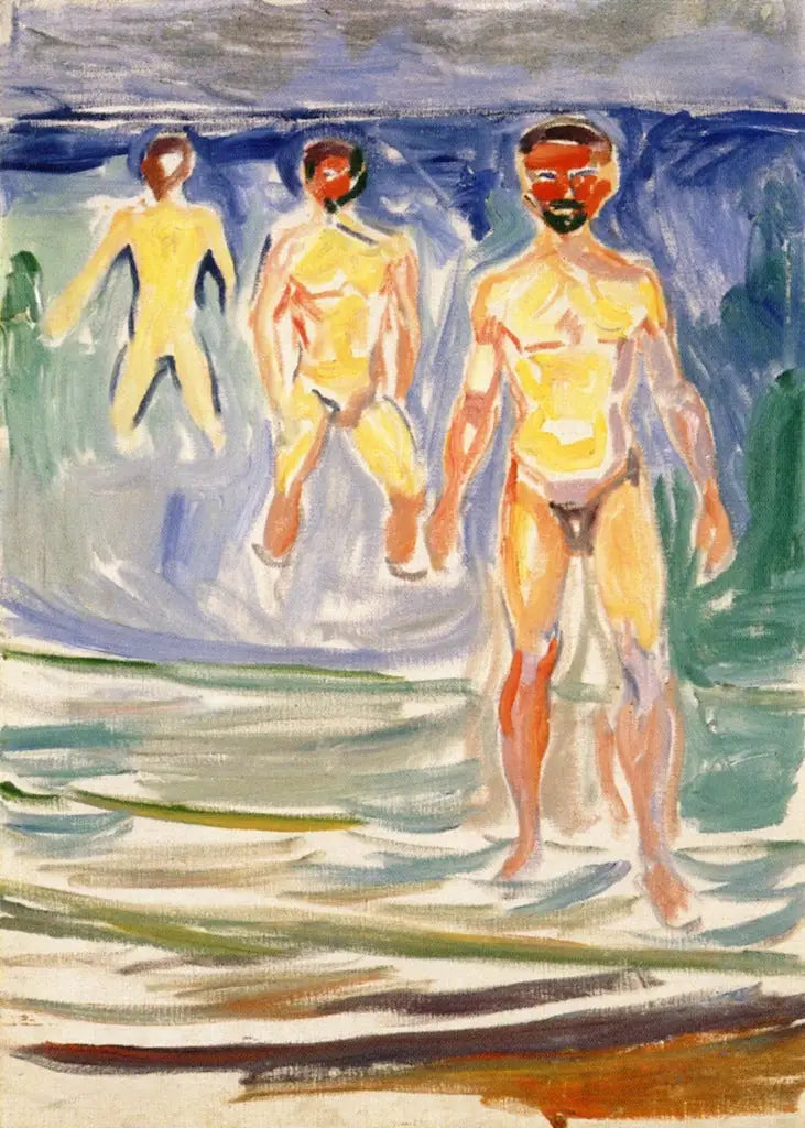 De mannen die zich baden - Edvard Munch