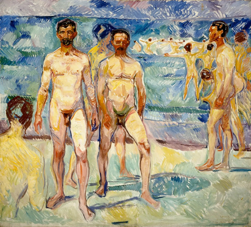 De mannen die zich baden - Edvard Munch