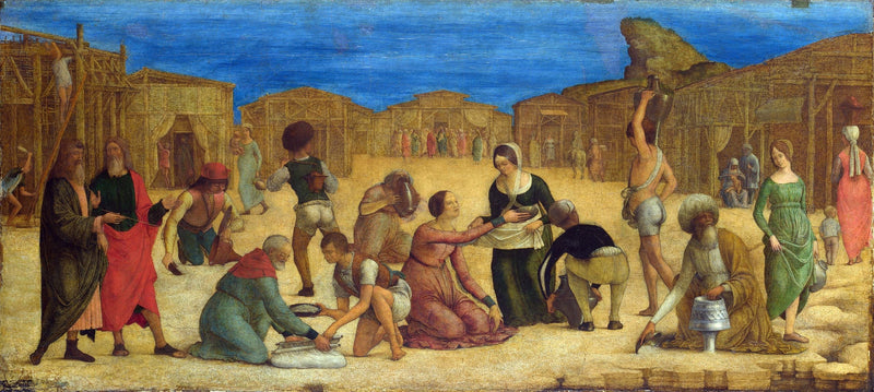 De Israëlieten verzamelen het manna - Ercole de’ Roberti