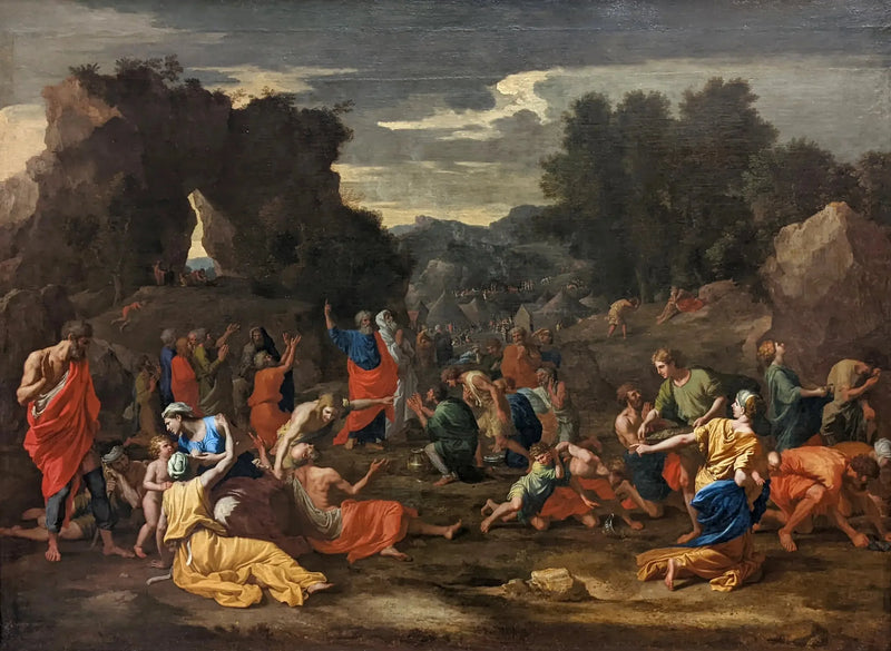 De Israëlieten die manna verzamelen in de woestijn - Nicolas Poussin