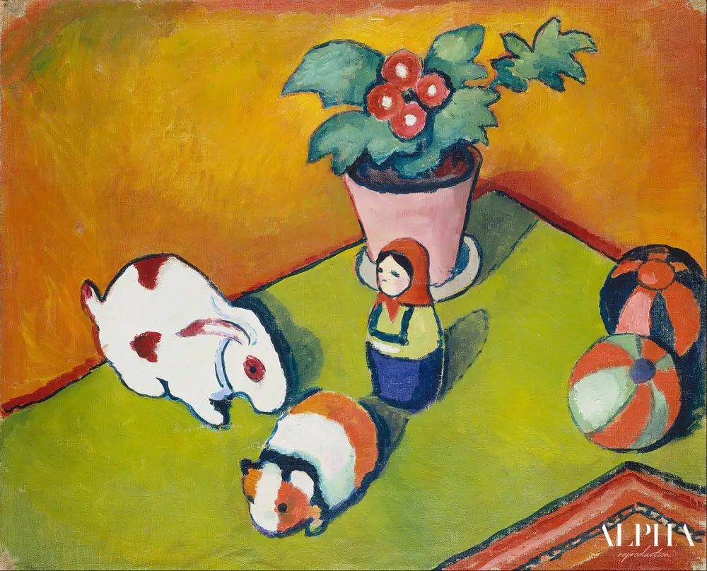 Les jouets du petit Walter - August Macke - Reproductions de tableaux et peintures haut de gamme