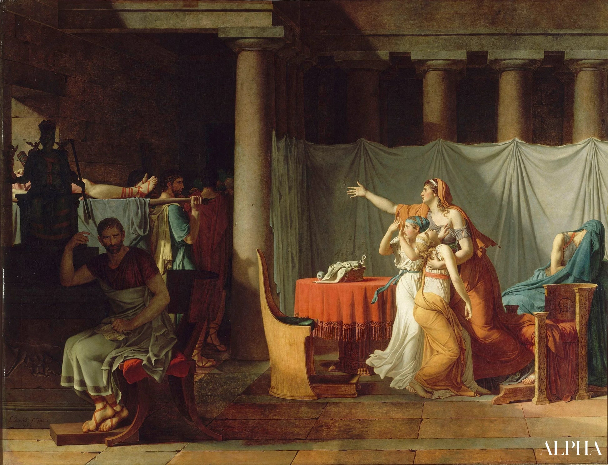 De lictoren brengen de lichamen van zijn zonen naar Brutus - Jacques-Louis David - Reproducties van schilderijen en hoogwaardige schilderijen