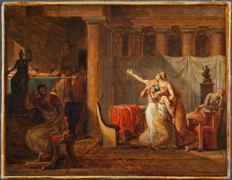 De lictoren brengen de lichamen van zijn zonen terug naar Brutus - Jacques-Louis David