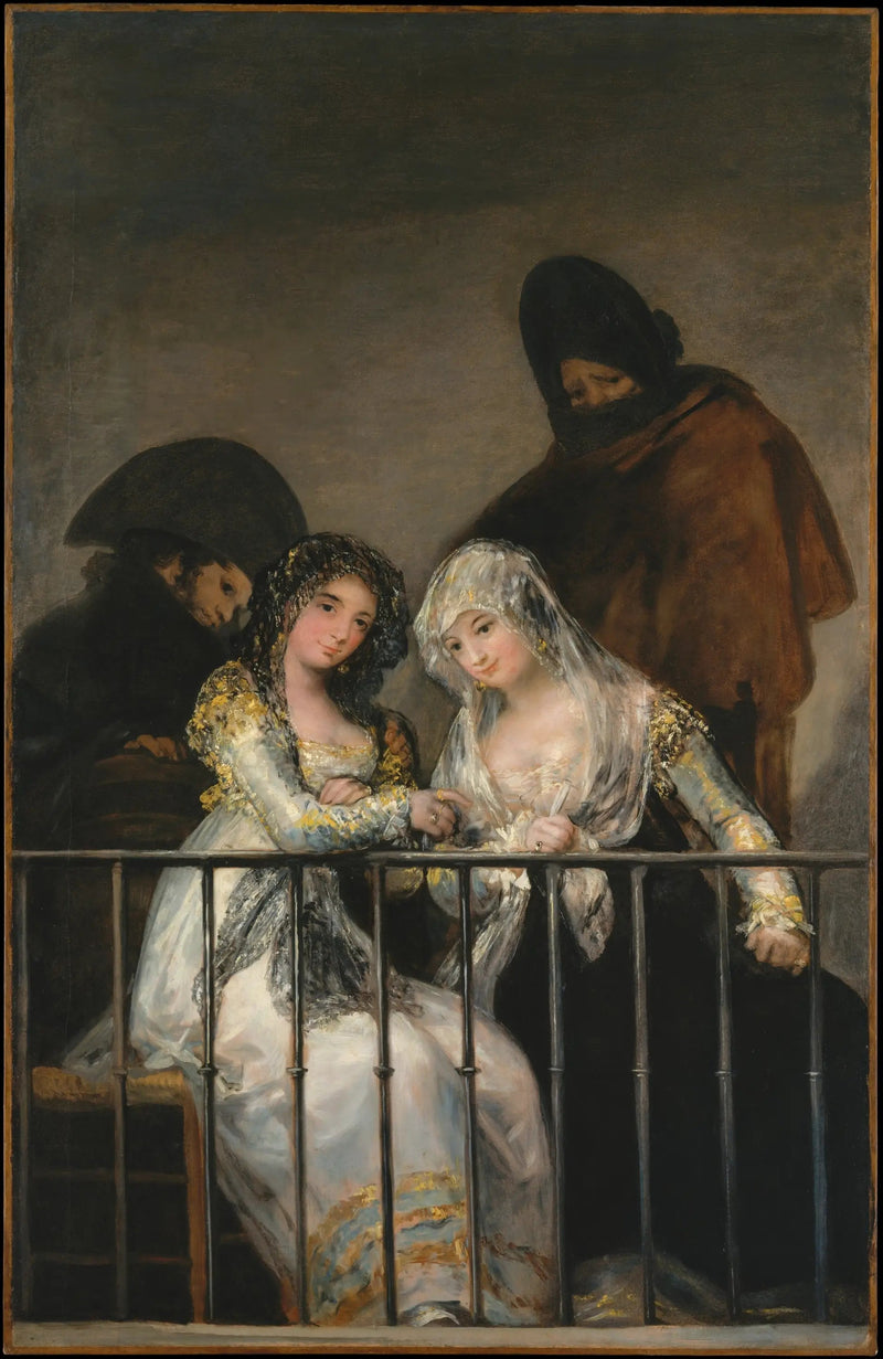 De Majas op het balkon - Francisco de Goya