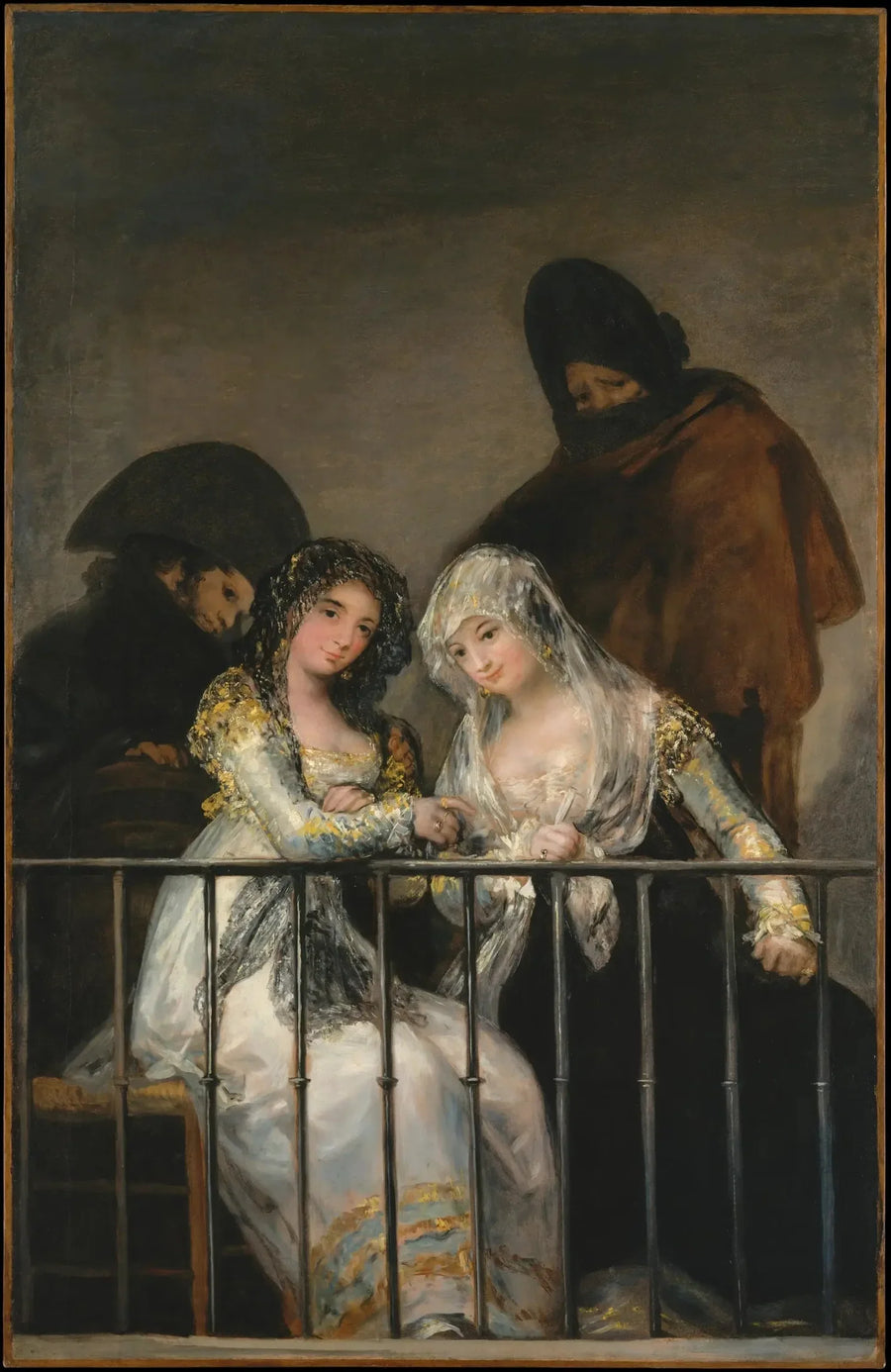 De Majas op het balkon - Francisco de Goya